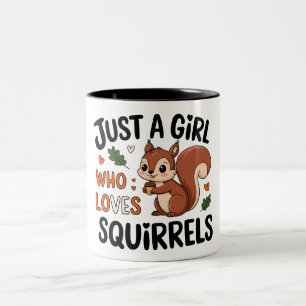 Just a Girl Who Loves Squirrels Cute Two-Tone Coffee Mug