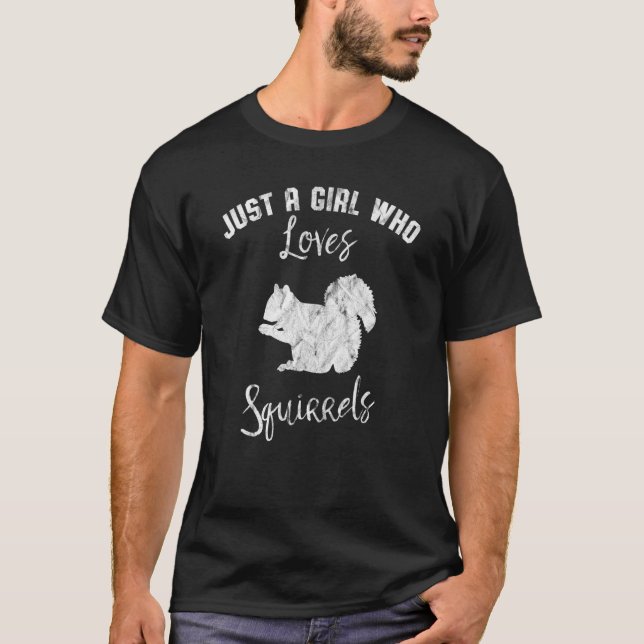 Just a Girl Who Loves Squirrels Cute Women's Anima T-Shirt (Front)