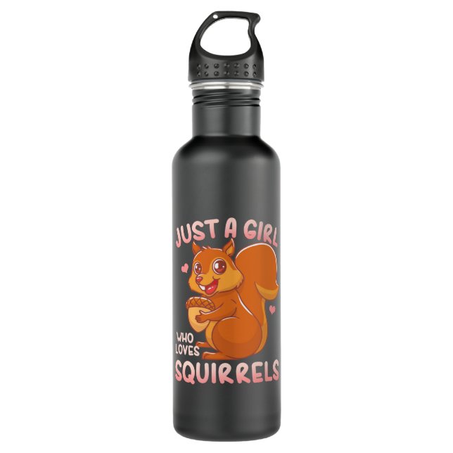 Just A Girl Who Loves Squirrels Stainless Steel Water Bottle (Front)