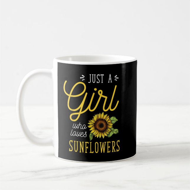 Just A Girl Who Loves Sunflowers Art Florist Gift  Coffee Mug (Left)