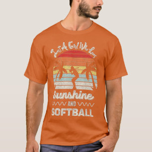 Just A Girl Who Loves Sunshine And Softball Lover T-Shirt