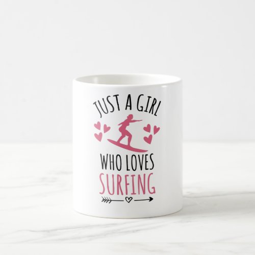 Just A Girl Who Loves Surfing  Surfer Girl Gift Coffee Mug