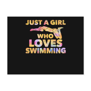 Just A Girl Who Loves Swimming Funny Swim Girls Postcard