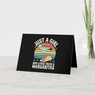 Just A Girl Who Loves Tacos And Margarita Mexican Letterpress Thank You Card