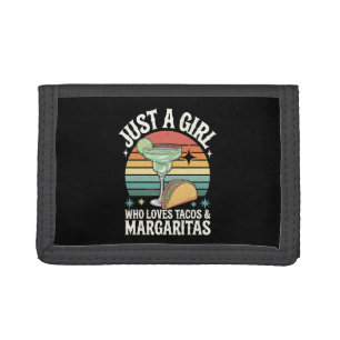 Just A Girl Who Loves Tacos And Margarita Mexican Tri-fold Wallet
