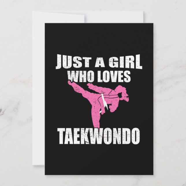 Just A Girl Who Loves Taekwondo Martial Arts Gift Invitation (Front)