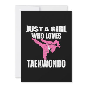 Just A Girl Who Loves Taekwondo Martial Arts Gift Invitation