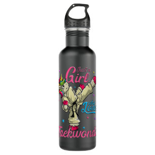 Just a Girl Who Loves Taekwondo Unicorn Tae Kwon D Stainless Steel Water Bottle