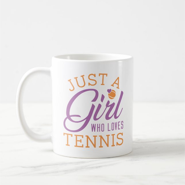 Just A Girl Who Loves Tennis Coffee Mug (Left)