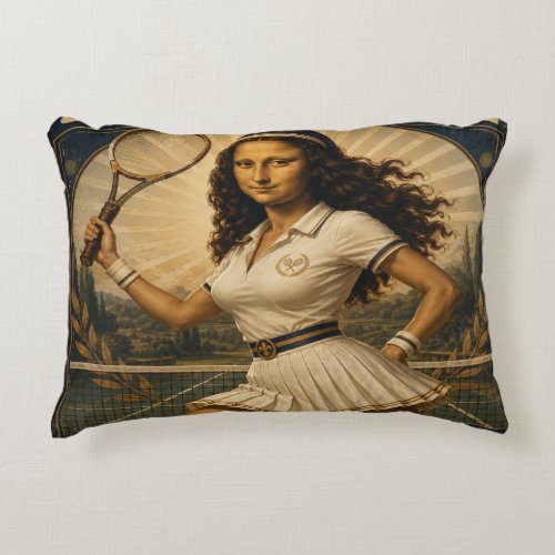 Just A Girl Who Loves Tennis Funny Mona Lisa Accent Pillow