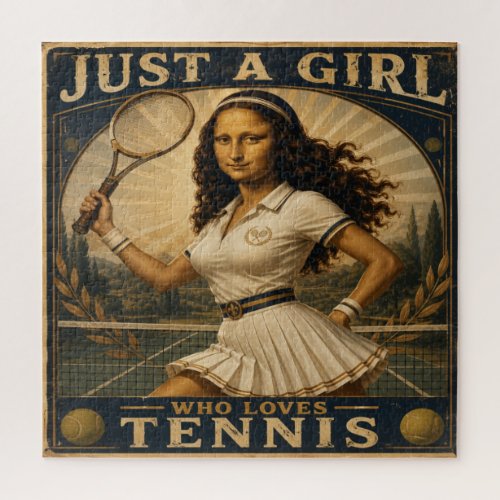 Just A Girl Who Loves Tennis Funny Mona Lisa Jigsaw Puzzle