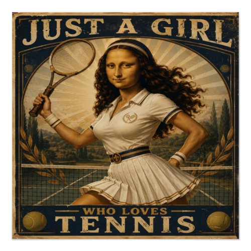 Just A Girl Who Loves Tennis Funny Mona Lisa Poster