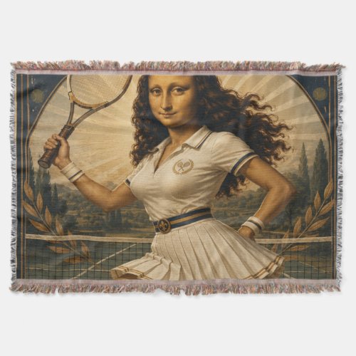 Just A Girl Who Loves Tennis Funny Mona Lisa Throw Blanket