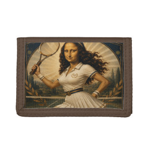 Just A Girl Who Loves Tennis Funny Mona Lisa Tri-fold Wallet