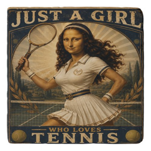 Just A Girl Who Loves Tennis Funny Mona Lisa Trivet