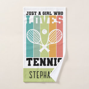 Just a girl who loves Tennis | Tennis Player Gifts Hand Towel