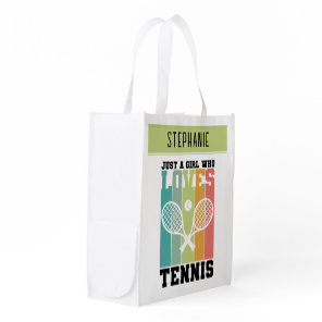 Just a girl who loves Tennis | Tennis Player Grocery Bag