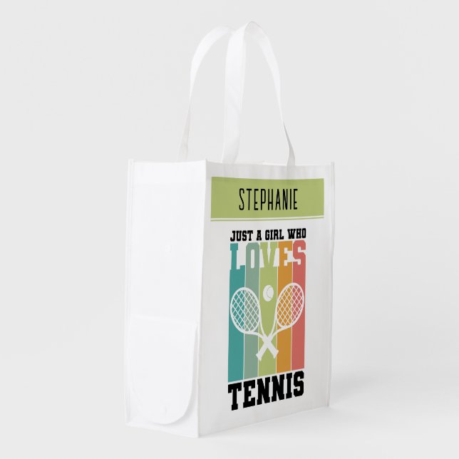 Just a girl who loves Tennis | Tennis Player Grocery Bag (Front Side)