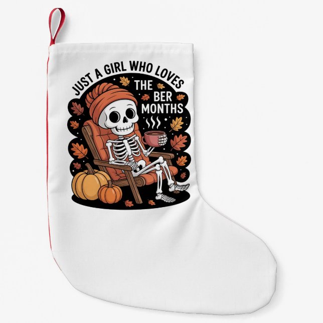 Just a Girl Who Loves the Ber Months Christmas  Small Christmas Stocking (Front)