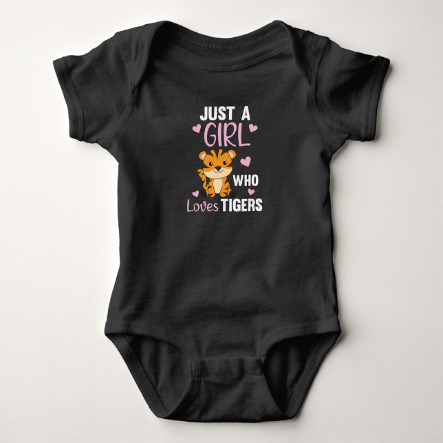 Just A Girl Who Loves Tigers Sweet Animals Tiger Baby Bodysuit (Front)