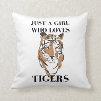 Just A Girl Who Loves Tigers Tiger Animal Lover Throw Pillow