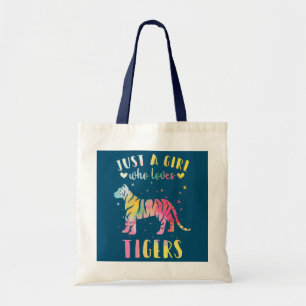 Just a Girl Who Loves Tigers Watercolor Tiger Tote Bag