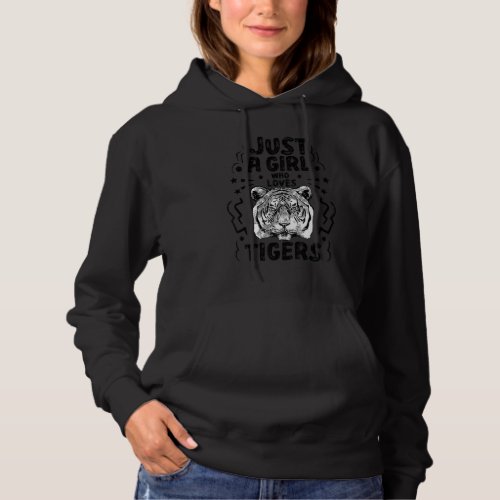Just A Girl Who Loves Tigers Watercolr Tiger Women Hoodie