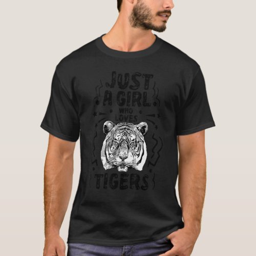 Just A Girl Who Loves Tigers Watercolr Tiger Women T_Shirt