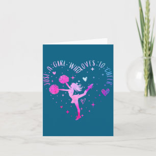 Just A Girl Who Loves To Cheer Cheerleader For Wom Card
