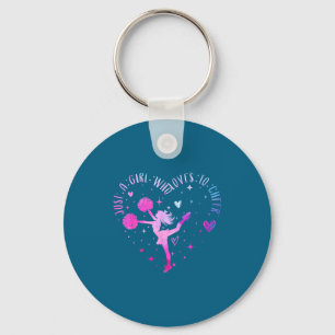 Just A Girl Who Loves To Cheer Cheerleader For Wom Keychain