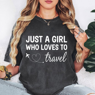 Just A Girl Who Loves To Travel Airplane Heart T-Shirt
