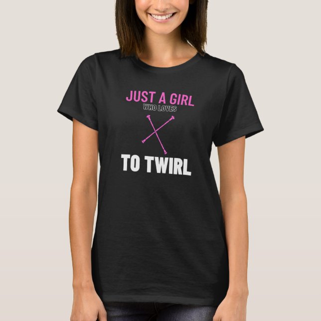 Just A Girl Who Loves To Twirl Heart Twirling Kids T-Shirt (Front)