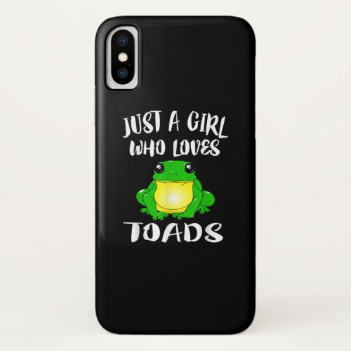 Just A Girl Who Loves Toads  Frog Lover Gifts iPhone X Case