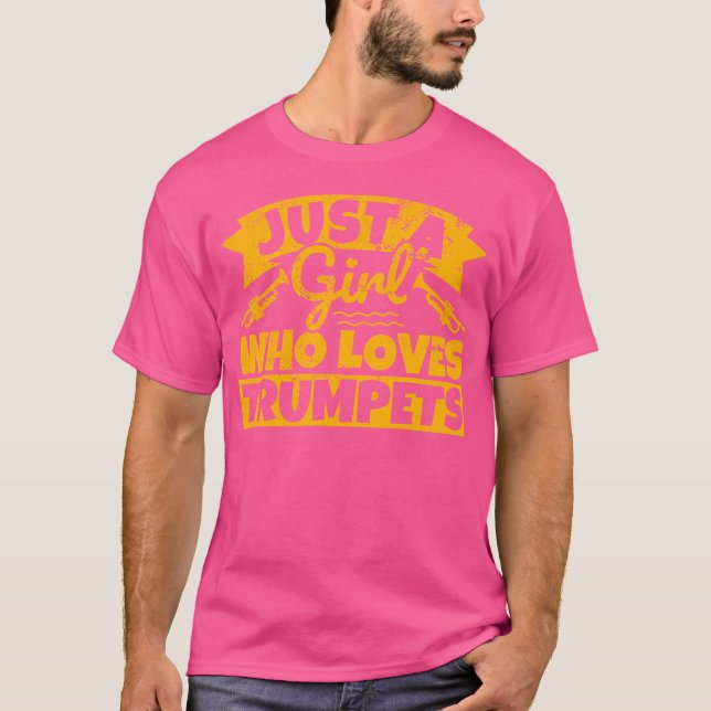 Just A Girl Who Loves Trumpet - Funny Female Trump T-Shirt (Front)