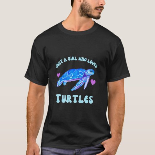 Just a Girl Who Loves Turtles Cute Animal  T_Shirt