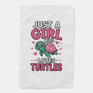 Just a Girl Who Loves Turtles Cute Turtle Vector D Garden Flag