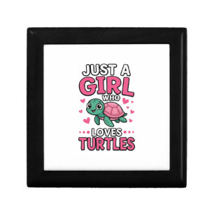 Just a Girl Who Loves Turtles Cute Turtle Vector D Gift Box