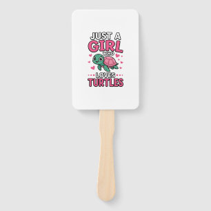 Just a Girl Who Loves Turtles Cute Turtle Vector D Hand Fan