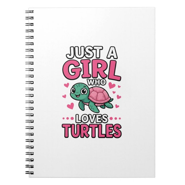 Just a Girl Who Loves Turtles Cute Turtle Vector D Notebook (Front)