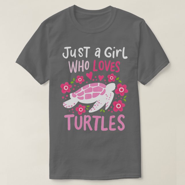 Just a Girl Who Loves Turtles Turtle Gift  T-Shirt (Design Front)
