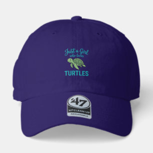 Just a Girl Who Loves Turtles Vintage Engraving Te 47 Brand Hat