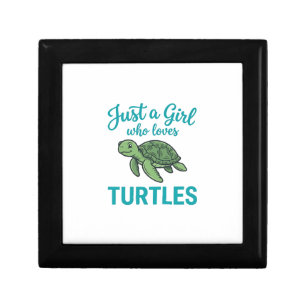 Just a Girl Who Loves Turtles Vintage Engraving Te Gift Box