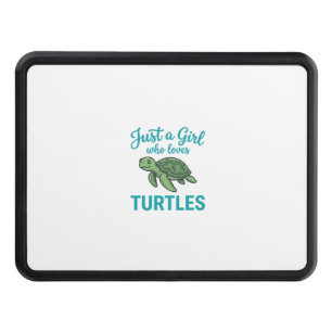 Just a Girl Who Loves Turtles Vintage Engraving Te Hitch Cover