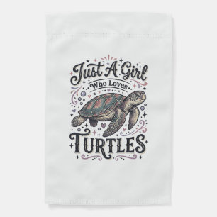 Just A Girl Who Loves Turtles Vintage Shirt Design Garden Flag