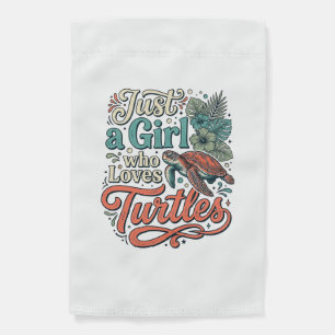 Just a Girl Who Loves Turtles Vintage Shirt Design Garden Flag