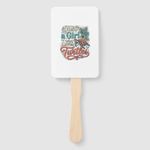 Just a Girl Who Loves Turtles Vintage Shirt Design Hand Fan