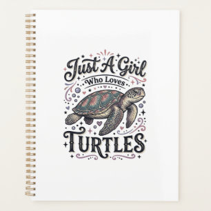 Just A Girl Who Loves Turtles Vintage Shirt Design Planner