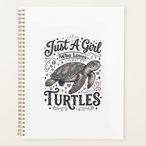 Just A Girl Who Loves Turtles Vintage Shirt Design Planner