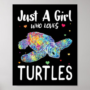 Just a Girl Who Loves Turtles Watercolor Sea Ocean Poster