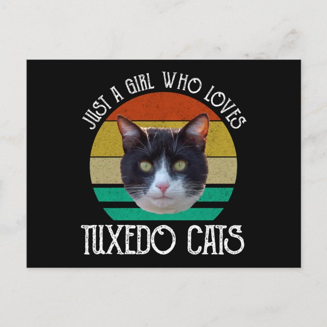 Just A Girl Who Loves Tuxedo Cats Postcard (Front)